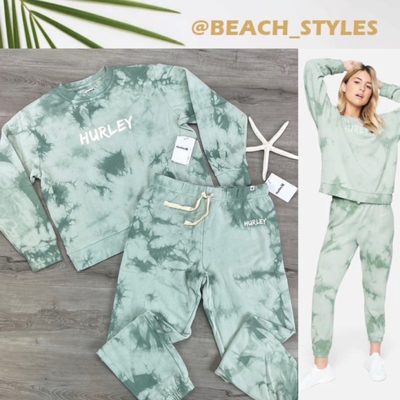 Hurley Pants - 🔆HURLEY🔆 BRUSH TIE DYE GF FLC CREW
BRUSH TIE DYE FLEECE JOGGER SET